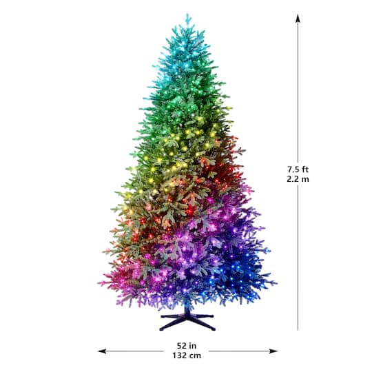 7.5ft. Pre-Lit Laurel Pine Artificial Christmas Tree, Multicolor Twinkly™ LED Lights by Ashland®